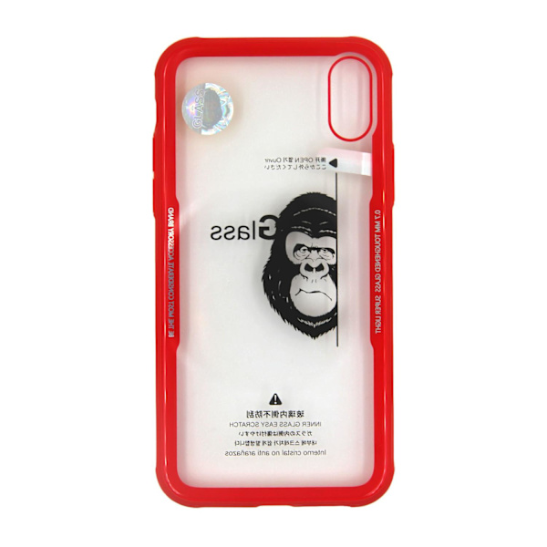 Skal Med Härdat Glas iPhone X/XS - Röd Red