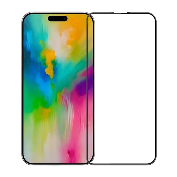 Skärmskydd iPhone 16 Pro Max 3D Härdat Glas - Svart Black