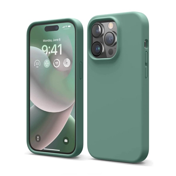 iPhone 14 Pro Silikonskal - Mörkgrön Dark green
