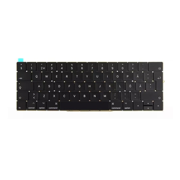 Tangentbord (Svenska) MacBook Pro 13"/15" Retina Touch Bar A1706/A1707 (Late 2016-2017) Svart