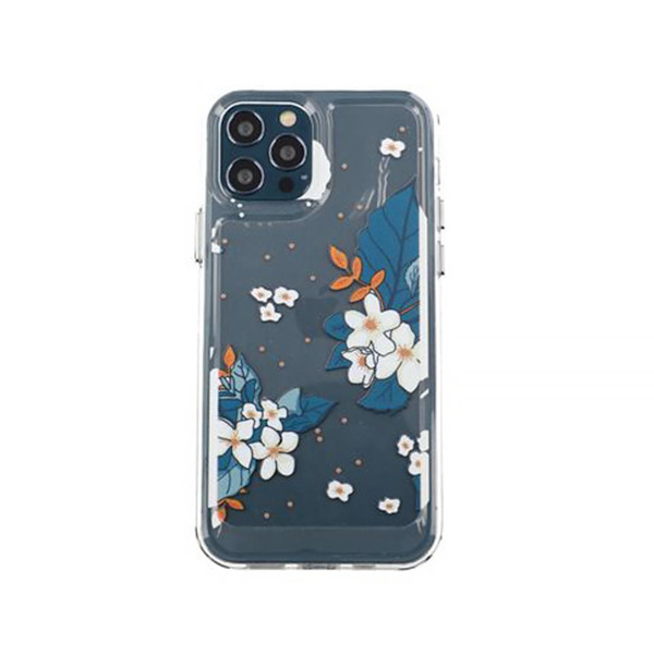 iPhone 12/12 Pro Mobilskal med motiv - Blå Blad Blue