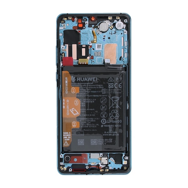 Huawei P30 Pro Skärm med LCD Display + Batteri Original - Blå Blå