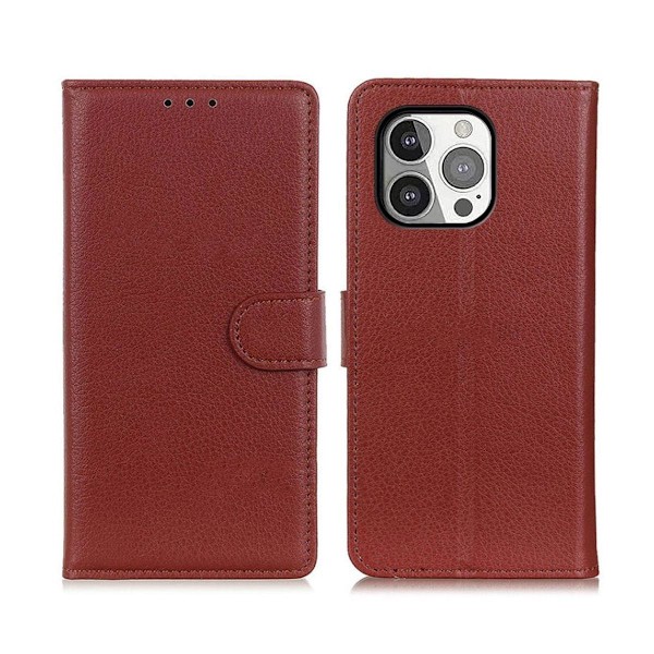 iPhone 13 Pro Plånboksfodral med Stativ - Brun Brown