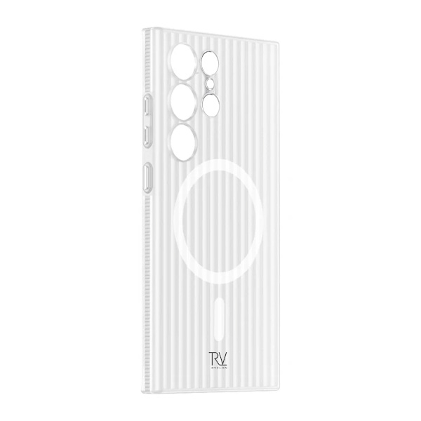 Samsung Galaxy S23 Ultra Mobilskal Korrugerad med Magnet Rvelon - Vit White