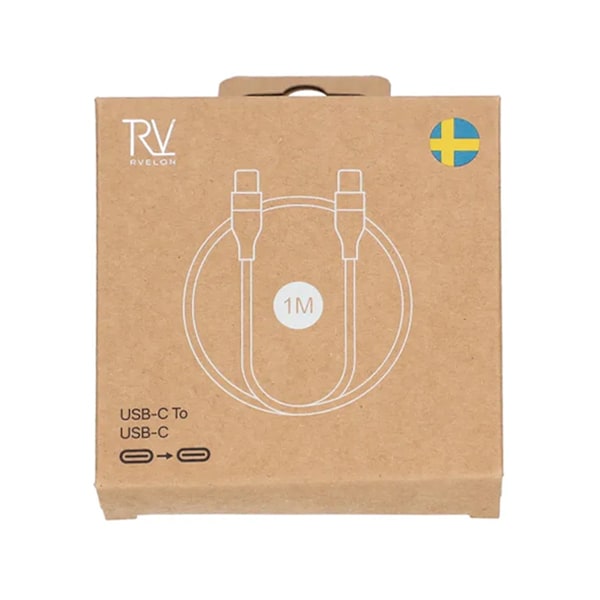 USB C till USB C Kabel Rvleon - 1 Meter Vit White