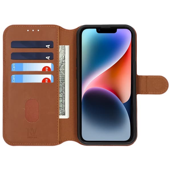 iPhone 13/14 Plånboksfodral Magnet Rvelon - Brun Brun