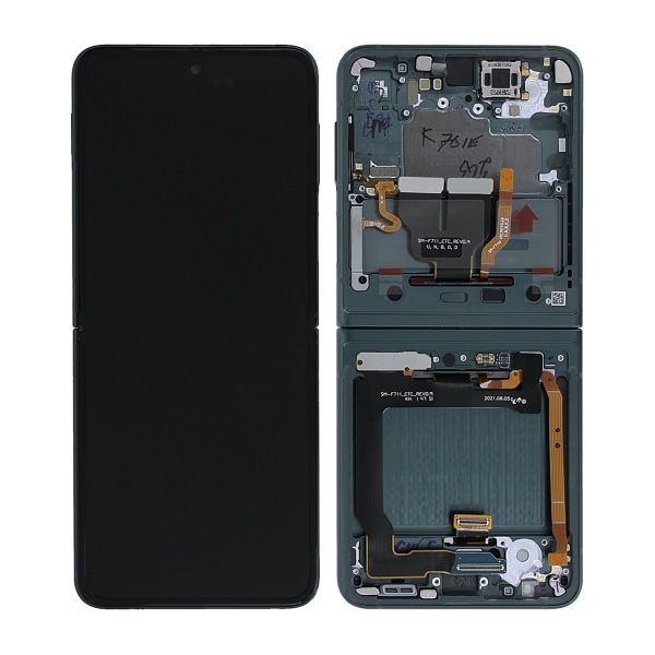 Samsung Galaxy Z Flip 3 5G 2021 (F711) Skärm med LCD Display Ori Grön