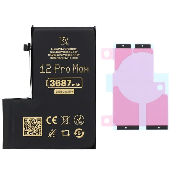 Rvelon Premium Batteri för iPhone 12 Pro Max - 3687mAh