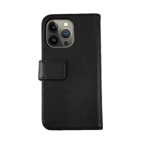 iPhone 12/12 Pro Plånboksfodral Läder Rvelon - Svart Svart