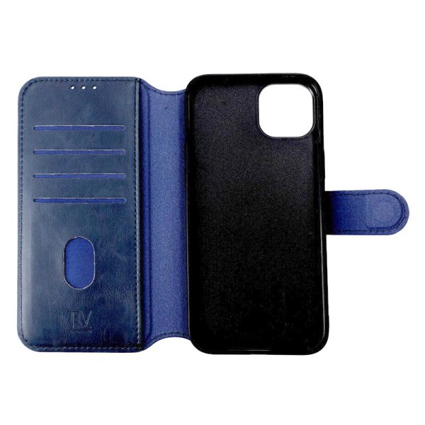 iPhone 15 Plus Plånboksfodral med Magsafe Rvelon - Blå Marinblå