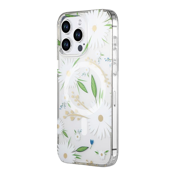 iPhone 15 Pro Mobilskal MagSafe - Blommor Vit Multicolor