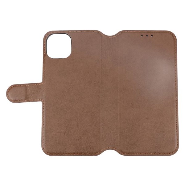 iPhone 15 Plus Plånboksfodral Läder Rvelon - Brun Brown