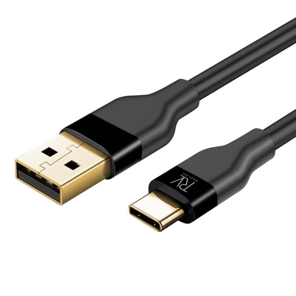Rvelon USB-A till USB-C Kabel 1m Black