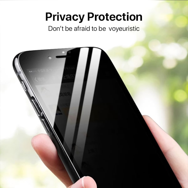 Skärmskydd Privacy iPhone 7/8/SE 2020 - 3D Härdat Glas Svart (miljö) Svart