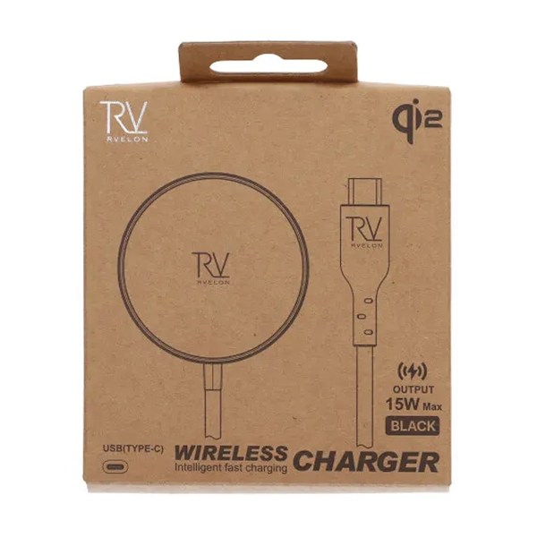 Rvelon Trådlös MagSafe Laddare med Stativ Qi2 15W USB-C - Svart Svart