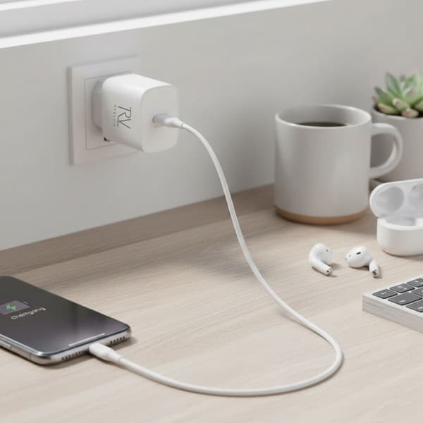 Rvelon Snabbladdare USB-C 20W White