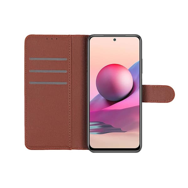 Xiaomi Redmi Note 10/10S Plånboksfodral med Stativ - Brun Brown