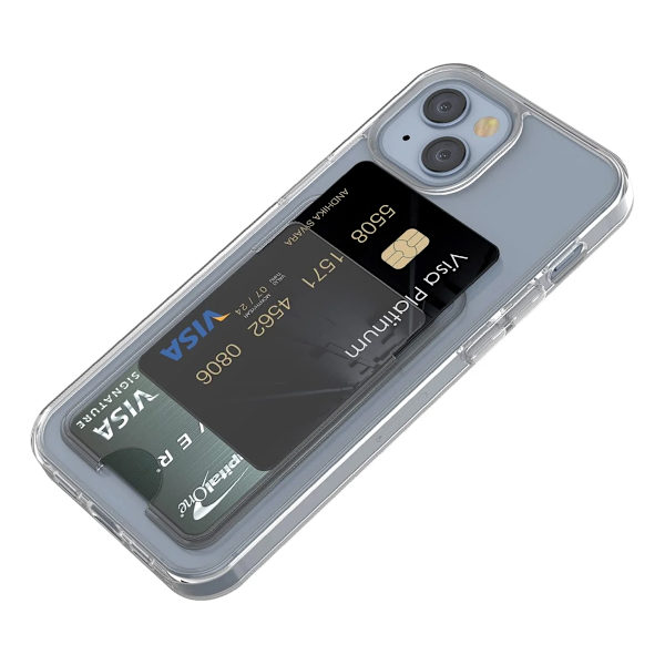 iPhone 15 Mobilskal med Korthållare TPU - Transparent Transparent