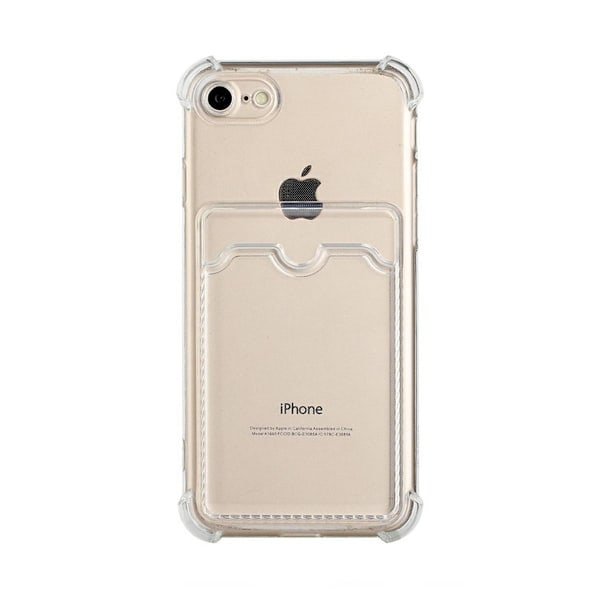 iPhone 7/8/SE (2020/2022) Stöttåligt Skal med Korthållare - Transparent Transparent