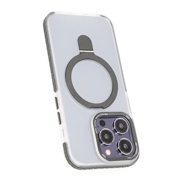 iPhone 15 Pro Max Mobilskal med Magsafe och Stativ - Grå Grey