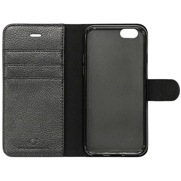 iPhone 6/6S Plånboksfodral Läder med Stativ - Svart Black