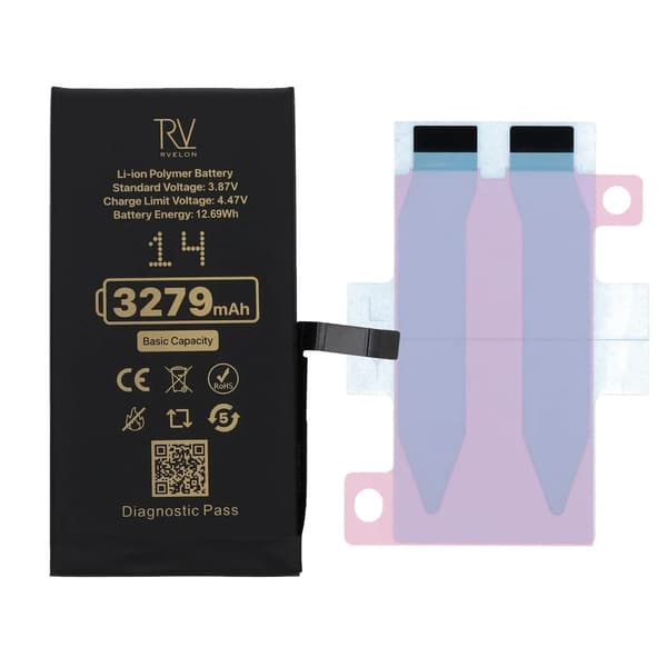 Rvelon Batteri för iPhone 14 - 3279 mAh Originalkapacitet