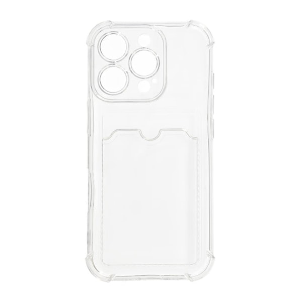iPhone 16 Pro Mobilskal Stöttåligt med Korthållare - Transparent Transparent