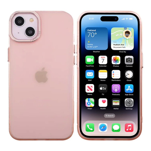 iPhone 14 Plus Mobilskal - Frostat Rosa Rosa