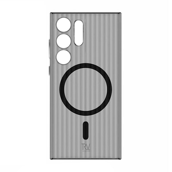 Samsung Galaxy S24 Ultra Mobilskal Korrugerad med Magnet Rvelon - Grå grå
