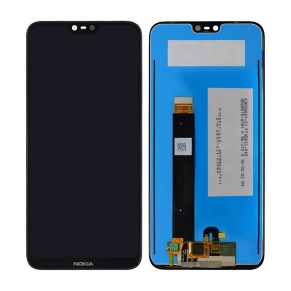 Nokia 7.1 Skärm med LCD Display OEM - Svart Svart
