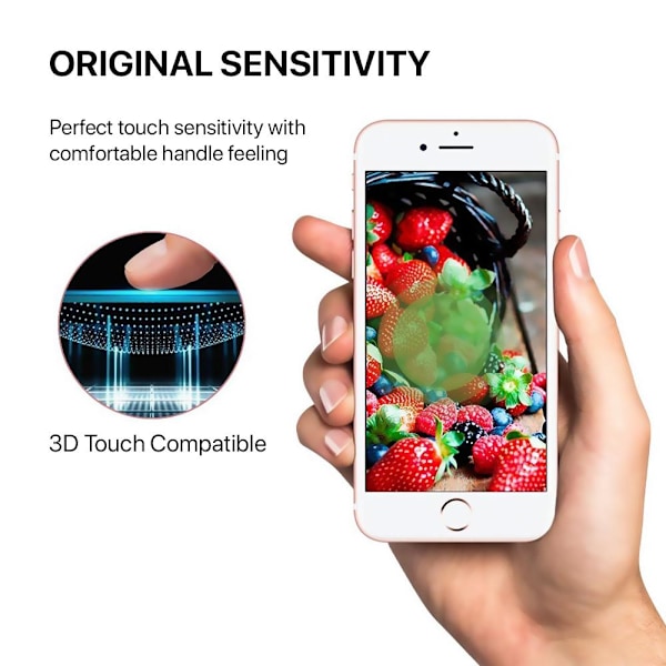Skärmskydd Privacy iPhone 7/8/SE 2020 - 3D Härdat Glas Vit (miljö) White