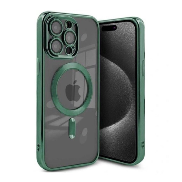 Luxury Mobilskal med Magsafe iPhone 15 Pro Max - Militärgrön Dark green