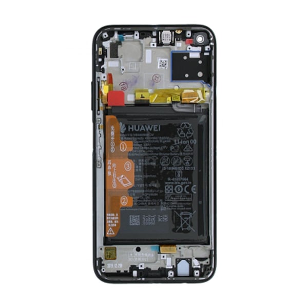 Huawei P40 Lite Skärm/Display med Batteri Original - Svart Svart