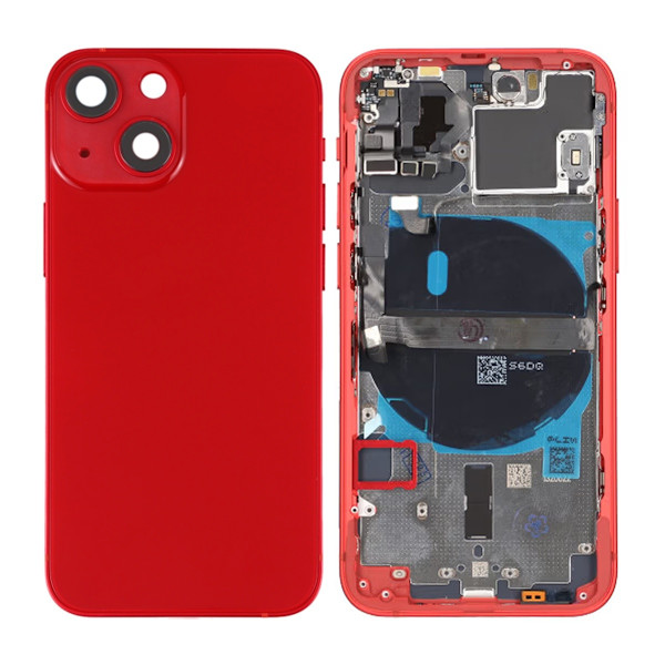 iPhone 13 Mini Baksida Komplett Med Smådelar - Röd Red