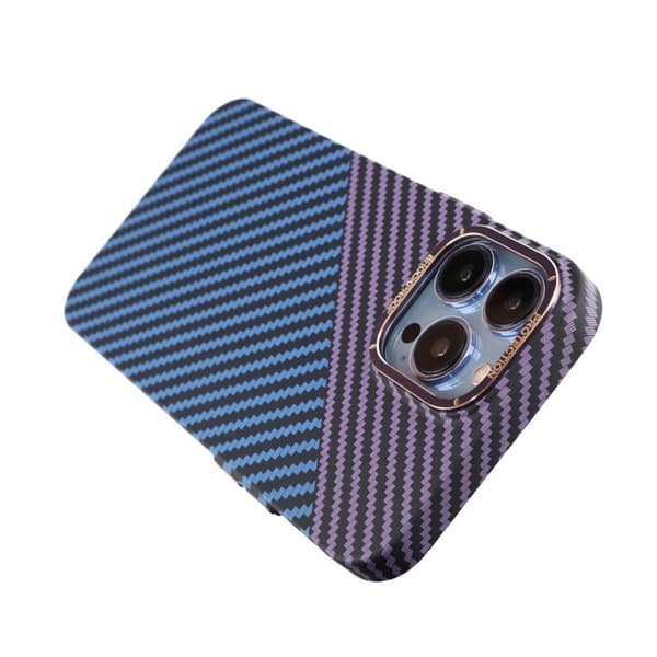Kolfiber Skal iPhone 13 Pro Max - Lila & Blå Multicolor