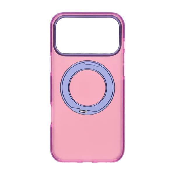 Stöttåligt skal med roterbart stativ för iPhone 17 Pro Max - Rosa-lila punainen