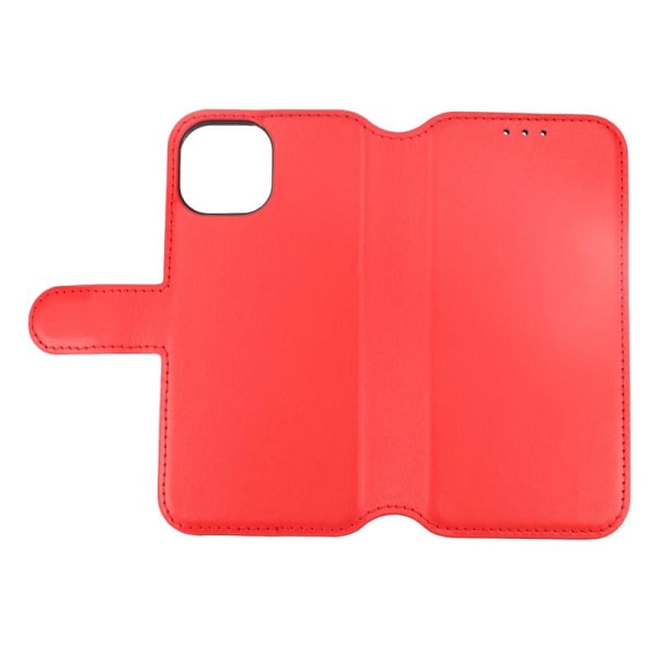 iPhone 15 Plånboksfodral Läder Rvelon - Röd Röd