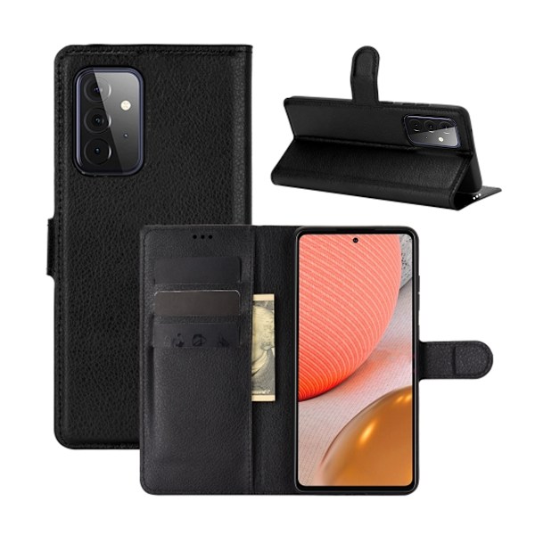 Samsung Galaxy A52 5G Plånboksfodral med Stativ - Svart Black