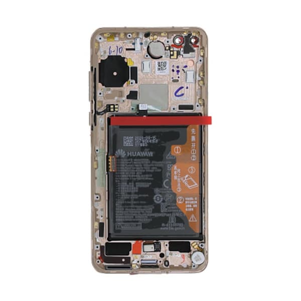 Huawei P40 Skärm/Display med Batteri Original - Guld Guld