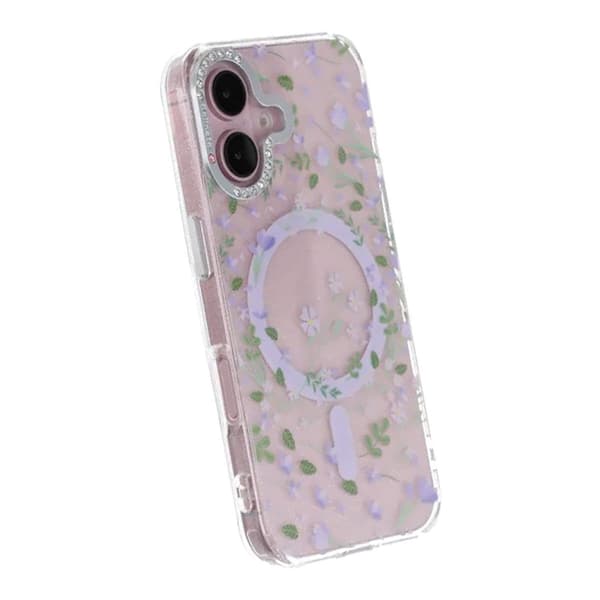 Blommigt Skal med Magsafe för iPhone 17 - Lavender lila