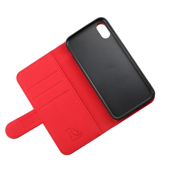 iPhone X/XS Plånboksfodral Magnet Rvelon - Röd Röd