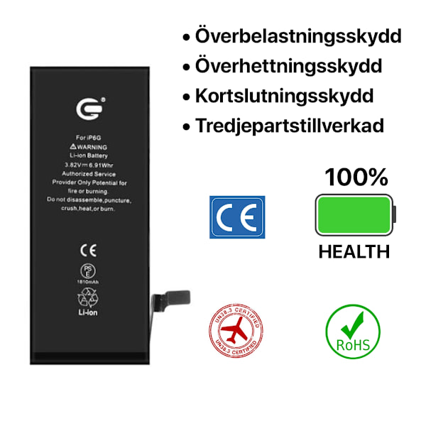 iPhone 6 Batteri Kit sort