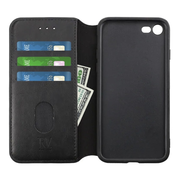 iPhone 7/8/SE 2020 Plånboksfodral med Extra Kortfack Rvelon - Sv Svart
