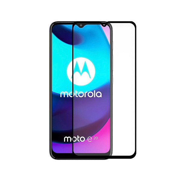 Skärmskydd Motorola Moto E20 - 3D Härdat Glas - Svart (miljö) Black
