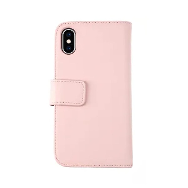 iPhone X/XS Plånboksfodral Läder Rvelon - Rosa Gammal rosa
