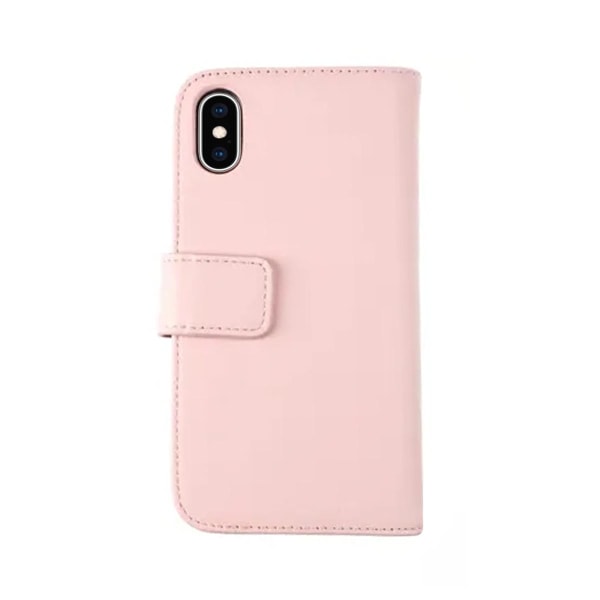 iPhone X/XS Plånboksfodral Läder Rvelon - Rosa Old pink