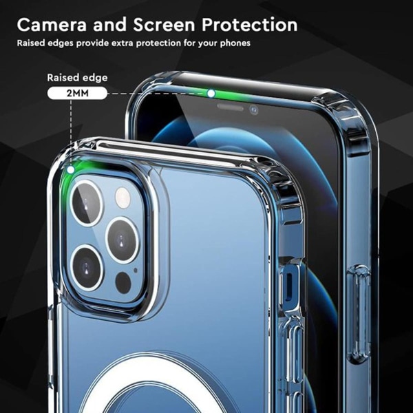 iPhone 13 Pro Max Skal - MagSafe Stöttåligt Rvelon Transparent Transparent