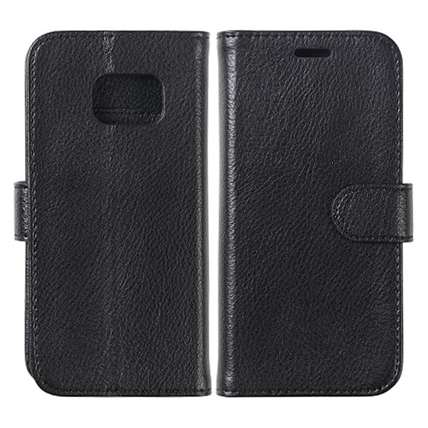 Samsung S7 Edge Plånboksfodral Läder med Stativ - Svart Black