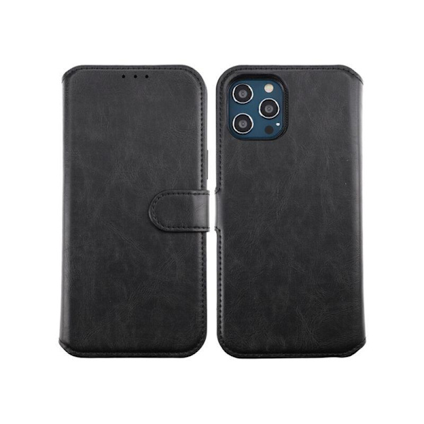 iPhone 12 Pro Max Plånboksfodral Magnet Rvelon - Svart Black