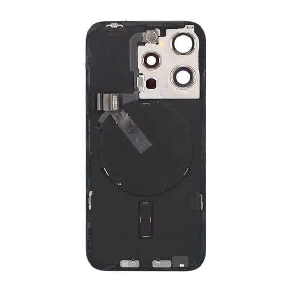 iPhone 15 Pro Baksida Glas Komplett OEM - Naturlig Titan grå